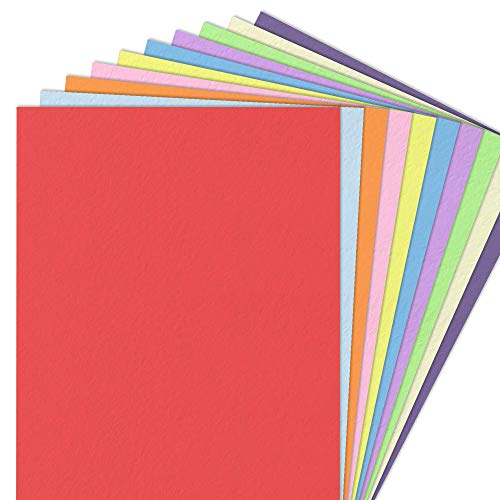 100 Blatt - 120g A4 Tonpapier Bunt, Bastelpapier Buntes Papier Druckerpapier - 10 Farben von TownStix