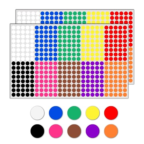 10.000 Stück, 8mm - Klebepunkte Bunt, Punktaufkleber Klein Etiketten Markierungspunkte - 10 Farben 10.000 Stück, 8mm - Klebepunkte Bunt, Punktaufkleber Klein Etiketten Markierungspunkte - 10 Farben von TownStix