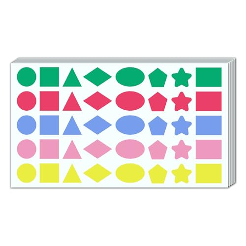 1000 Stück, 20mm - Aufkleber Sticker Geometrische Formen, Etiketten Selbstklebend Bunt - 8 Formen, 5 Farben 1000 Stück, 20mm - Aufkleber Sticker Geometrische Formen, Etiketten Selbstklebend Bunt - 8 Formen, 5 Farben von TownStix