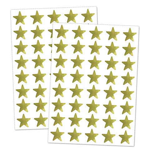 1000 Stück, Sticker Sterne Aufkleber Gold Glitzer- 15mm von TownStix