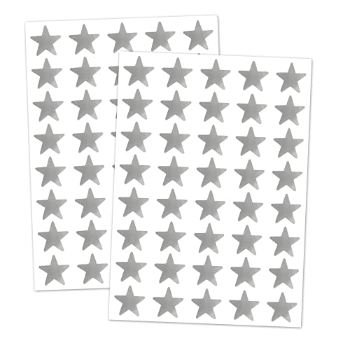 1000 Stück, Sticker Sterne Aufkleber Silber Glitzer - 15mm von TownStix