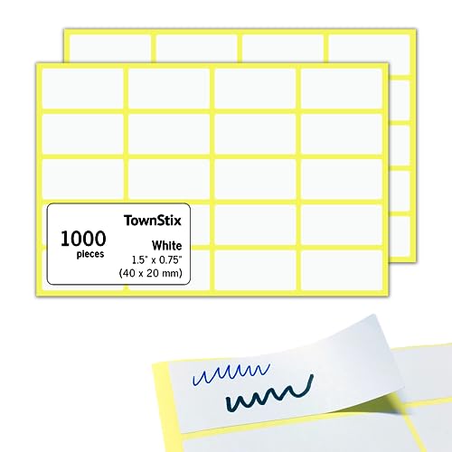 1000 Stück - Klebeetiketten zum Beschriften, Etiketten Selbstklebend Aufkleber Weiß - 40 x 20 mm 1000 Stück - Klebeetiketten zum Beschriften, Etiketten Selbstklebend Aufkleber Weiß - 40 x 20 mm von TownStix