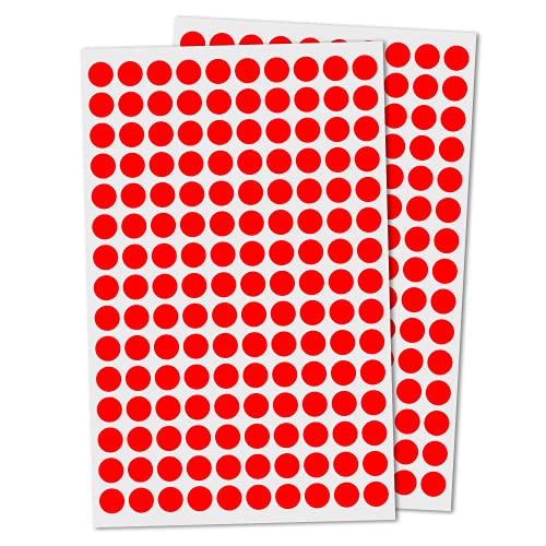10mm Klebepunkte Etiketten Aufkleber Selbstklebende - (15.000 Stück, Rot) von TownStix