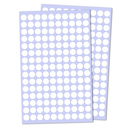 10mm Klebepunkte Etiketten Aufkleber Selbstklebende - (15.000 Stück, Weiß) von TownStix