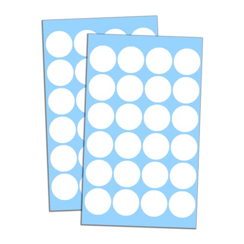 1200 Stück, 25mm Klebepunkte Runde Punktaufkleber Etiketten Markierungspunkte - Weiß von TownStix