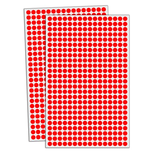 16.000 Stück, 8mm Klebepunkte Runde Punktaufkleber Etiketten Markierungspunkte - Rot von TownStix