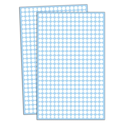 16.000 Stück, 8mm Klebepunkte Runde Punktaufkleber Etiketten Markierungspunkte - Weiß von TownStix