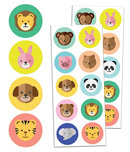 200 Stück - Sticker Tiere, Aufkleber Kinder - 20 Blätt, 40mm von TownStix
