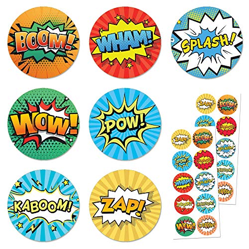 200 Stück - Superhelden Sticker Aufkleber, Comic Aufkleber Kinder - 20 Blätt, 40mm von TownStix