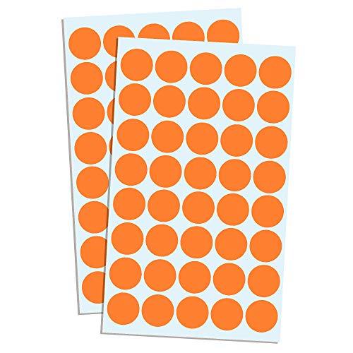 2000 Stück, 20mm Punktaufkleber Klebepunkte Aufkleber Etiketten Markierungspunkte Selbstklebende - Orange von TownStix