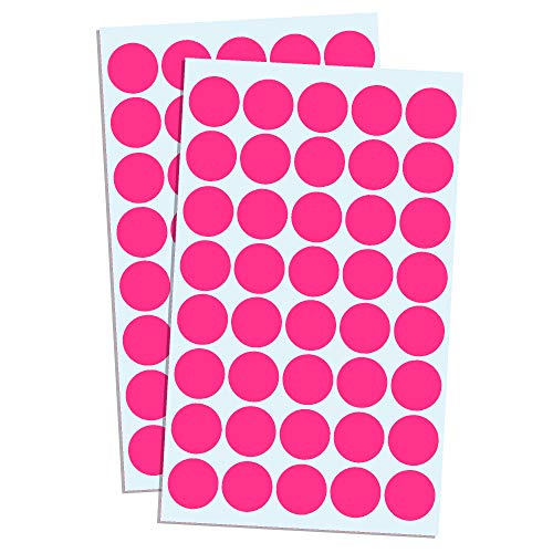 2000 Stück, 20mm Punktaufkleber Klebepunkte Aufkleber Etiketten Markierungspunkte Selbstklebende - Rosa von TownStix