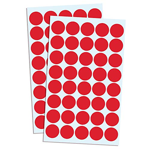 2000 Stück, 20mm Punktaufkleber Klebepunkte Aufkleber Etiketten Markierungspunkte Selbstklebende - Rot von TownStix