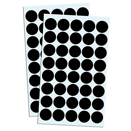 2000 Stück, 20mm Punktaufkleber Klebepunkte Aufkleber Etiketten Markierungspunkte Selbstklebende - Schwarz von TownStix