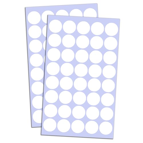 2000 Stück, 20mm Punktaufkleber Klebepunkte Aufkleber Etiketten Markierungspunkte Selbstklebende - Weiß von TownStix