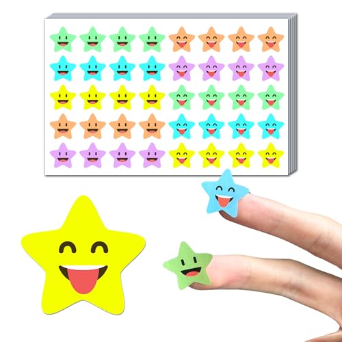 2000 Stück, 20mm - Sticker Sterne Belohnungssticker Grundschule, Smile Aufkleber Klebesterne 2000 Stück, 20mm - Sticker Sterne Belohnungssticker Grundschule, Smile Aufkleber Klebesterne von TownStix