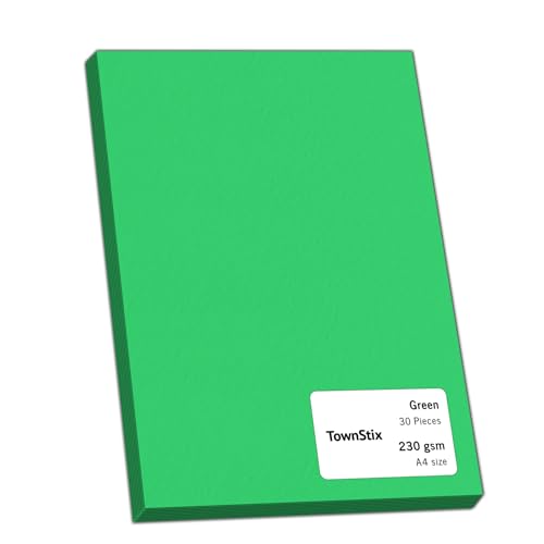 30 Stück, 230gsm - A4 Tonkarton Grün, Tonpapier Karton Bastelkarton Fotokarton Pappe 30 Stück, 230gsm - A4 Tonkarton Grün, Tonpapier Karton Bastelkarton Fotokarton Pappe von TownStix