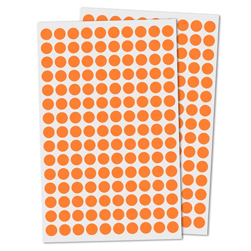 3000 Stück, 10mm Klebepunkte Etiketten Aufkleber Selbstklebende - Orange von TownStix