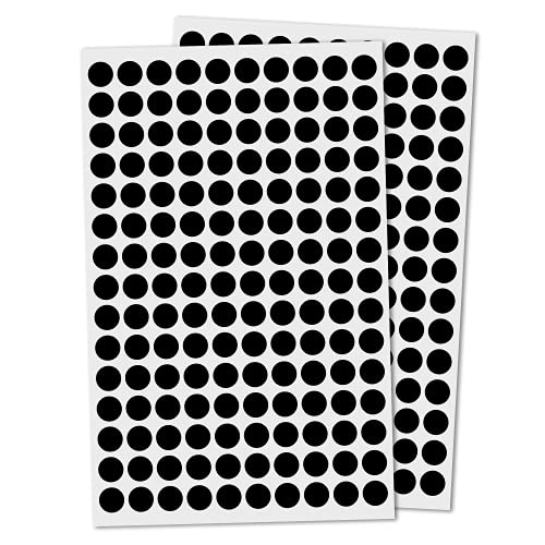 3000 Stück, 10mm Klebepunkte Runde Punktaufkleber Etiketten Markierungspunkte - Schwarz von TownStix