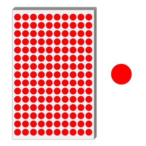 3000 Stück, 12mm - Klebepunkte Rot, Rote Punkte Aufkleber Sticker, Runde Punktaufkleber Markierungspunkte 3000 Stück, 12mm - Klebepunkte Rot, Rote Punkte Aufkleber Sticker, Runde Punktaufkleber Markierungspunkte von TownStix