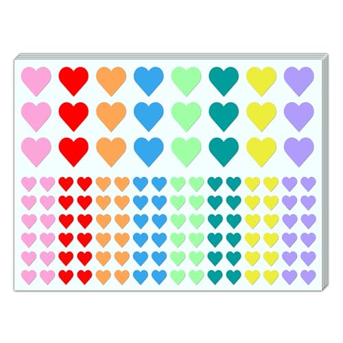 3000 Stück, 12mm & 25mm - Herz Aufkleber Bunt, Sticker Herzen - 2 Größen, 8 Farben 3000 Stück, 12mm & 25mm - Herz Aufkleber Bunt, Sticker Herzen - 2 Größen, 8 Farben von TownStix