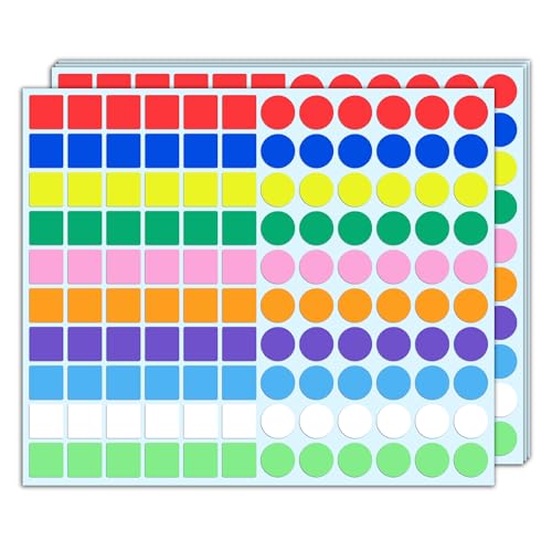 3000 Stück, 20mm - Klebepunkte Bunt, Runde Farbige Punkte Aufkleber Sticker Markierungspunkte Bunte - 15 Farben 3000 Stück, 20mm - Klebepunkte Bunt, Runde Farbige Punkte Aufkleber Sticker Markierungspunkte Bunte - 15 Farben von TownStix