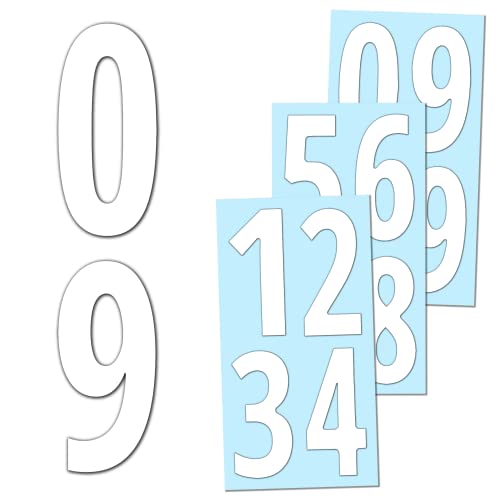 40 Stück, 150 mm - Zahlen Aufkleber Sticker Wetterfest Klebezahlen - Weiß von TownStix