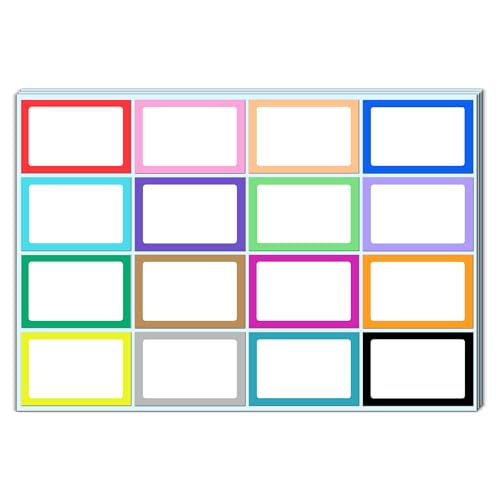 400 Stück - Etiketten Selbstklebend Bunt, Namensschilder Farbige Aufkleber Umzug, Klebeetiketten zum Beschriften - 75 x 50 mm, 16 Farben 400 Stück - Etiketten Selbstklebend Bunt, Namensschilder Farbige Aufkleber Umzug, Klebeetiketten zum Beschriften - 75 x 50 mm, 16 Farben von TownStix