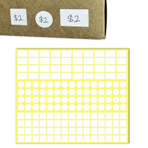 4000 Stück, 3 Größen - Preisetiketten Selbstklebend Preisaufkleber, Klebeetiketten zum Beschriften Klein, Etiketten Aufkleber Weiß - 20 x 12mm, 12mm 4000 Stück, 3 Größen - Preisetiketten Selbstklebend Preisaufkleber, Klebeetiketten zum Beschriften Klein, Etiketten Aufkleber Weiß - 20 x 12mm, 12mm von TownStix