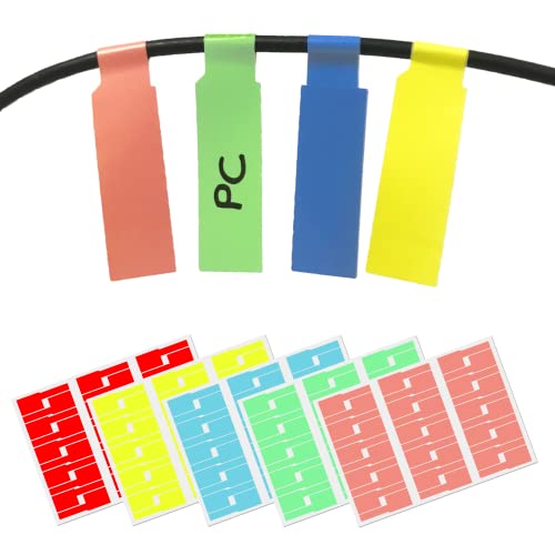 5 Farben, 150 Stück, Kabel Etiketten Selbstklebend Kabelbeschriftung A4-Format, für Laserdrucker von TownStix