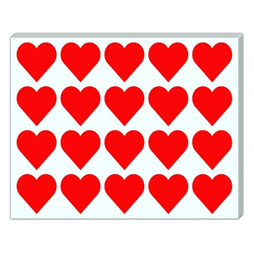 500 Stück, 50mm - Herz Aufkleber Rot Groß, Sticker Herzen 500 Stück, 50mm - Herz Aufkleber Rot Groß, Sticker Herzen von TownStix