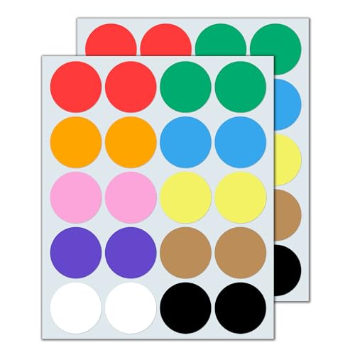 500 Stück, 50mm - Klebepunkte Bunt Groß, Markierungspunkte Farbige Aufkleber Rund - 10 Farben 500 Stück, 50mm - Klebepunkte Bunt Groß, Markierungspunkte Farbige Aufkleber Rund - 10 Farben von TownStix