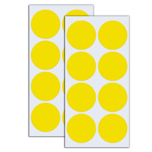 50mm Punktaufkleber Klebepunkte Aufkleber Etiketten Markierungspunkte - Gelb, 240 Stück von TownStix