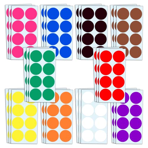 240 Stück - 50mm Klebepunkte Bunt Groß, Aufkleber Markierungspunkte - 10 Farben von TownStix