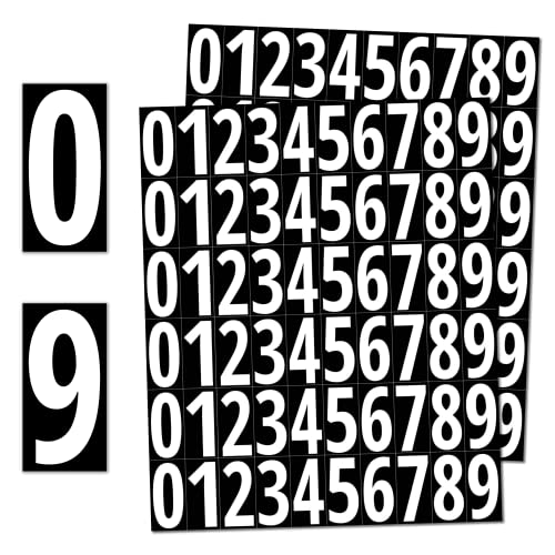 600 Stück, 25 mm - Zahlen Aufkleber Sticker Wetterfest Klebezahlen - Weiße Zahlen von TownStix