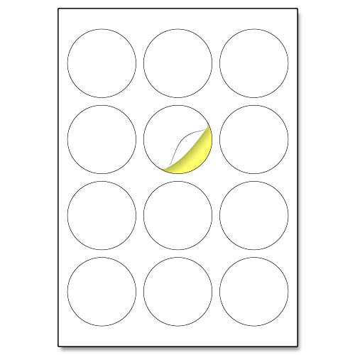 60mm, 150 Blatt, A4 Runde Aufkleber Etiketten Selbstklebend Bedruckbar - 12 Stück pro Blatt 60mm, 150 Blatt, A4 Runde Aufkleber Etiketten Selbstklebend Bedruckbar - 12 Stück pro Blatt von TownStix