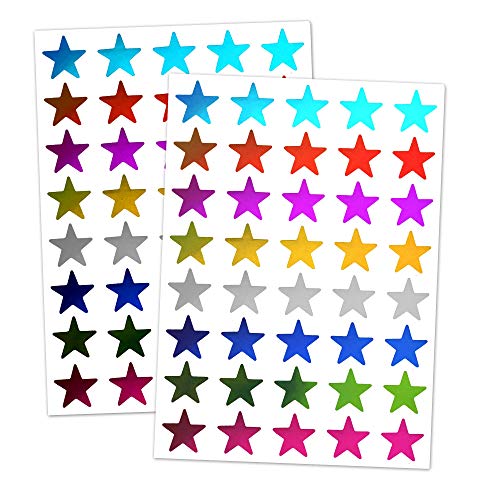 5000 Stück - Aufkleber Sterne Sticker, Klebesterne Bunt Glitzer - 15mm, 8 Farben von TownStix