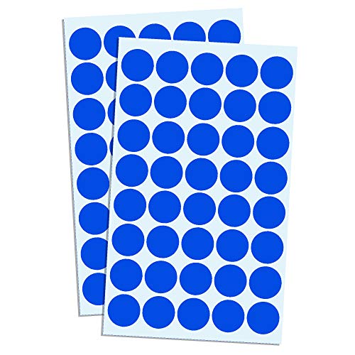 8000 Stück, 20mm Punktaufkleber Klebepunkte Aufkleber Etiketten Markierungspunkte Selbstklebende - Blau von TownStix