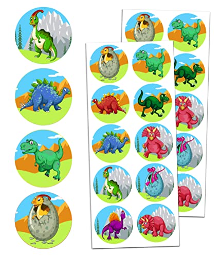 Dino Sticker Aufkleber Set - 10 Designs, 20 Blätt, 200 Stück von TownStix