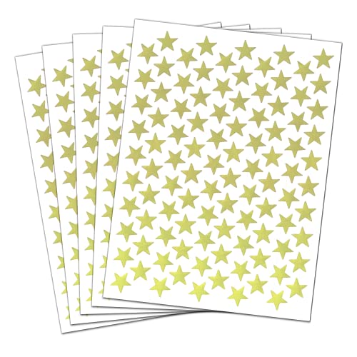 1000 Stück - Goldene Sticker Sterne Aufkleber Klebesterne - 15mm, Gold von TownStix