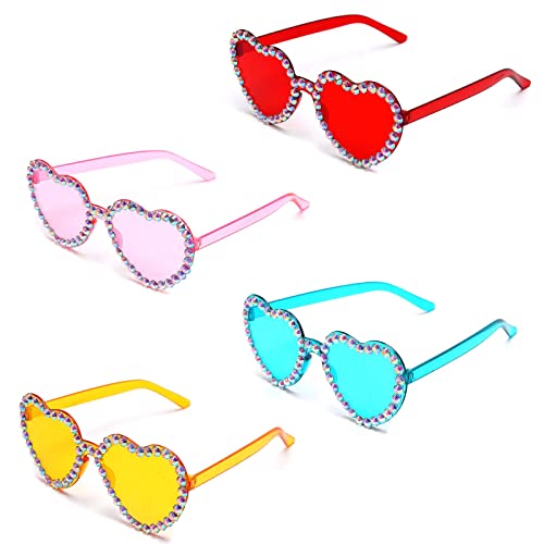 Towviy 4 Stück Herz Brille, 4 Farbe Party Sonnenbrille Retro Party Herz Sonnenbrille Lustige herz Kristall Brille für Fasching Fasching Geburtstagsfeier Karneval Towviy 4 Stück Herz Brille, 4 Farbe Party Sonnenbrille Retro Party Herz Sonnenbrille Lustige herz Kristall Brille für Fasching Fasching Geburtstagsfeier Karneval von Towviy