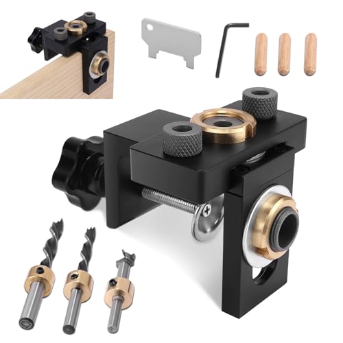 Towwoo Bohrschablone, Taschenlochschablone, Lochfinder, Locher-Kit 8/10/15 mm, Schablonen für Elektrowerkzeuge, Bolzenschablone 3-in-1 mit Positionierungsclip Towwoo Bohrschablone, Taschenlochschablone, Lochfinder, Locher-Kit 8/10/15 mm, Schablonen für Elektrowerkzeuge, Bolzenschablone 3-in-1 mit Positionierungsclip von Towwoo