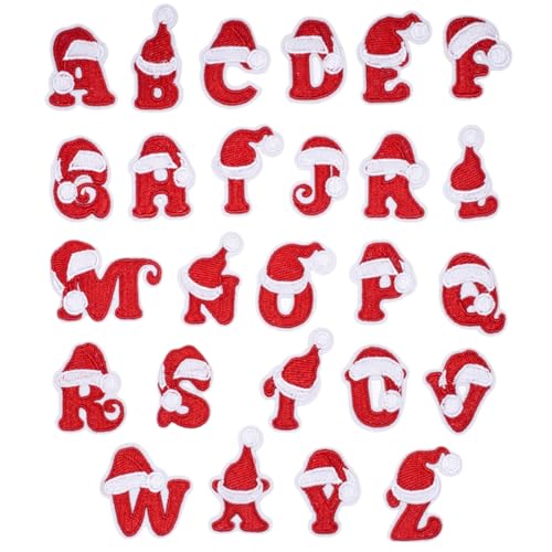 26 Stück Weihnachten Sew-on Patches, 26 Buchstaben mit roten Weihnachtsmützen, A-Z, Aufnähen Patches Bestickte Applikationen, DIY Nähen Handwerk, für Weihnachten Kleidung Hut DIY Dekor 26 Stück Weihnachten Sew-on Patches, 26 Buchstaben mit roten Weihnachtsmützen, A-Z, Aufnähen Patches Bestickte Applikationen, DIY Nähen Handwerk, für Weihnachten Kleidung Hut DIY Dekor von Toyhood