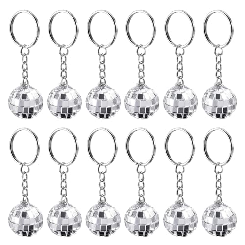 Toyhood 12 Stück Silber Spiegel Discokugel Schlüsselanhänger, Retro Glitter Ball Keychain, 70er80er Jahre Disco Themed Party Supplies, 1970er Jahre Party Favors Key Chains, Halloween, Weihnachten Toyhood 12 Stück Silber Spiegel Discokugel Schlüsselanhänger, Retro Glitter Ball Keychain, 70er80er Jahre Disco Themed Party Supplies, 1970er Jahre Party Favors Key Chains, Halloween, Weihnachten von Toyhood