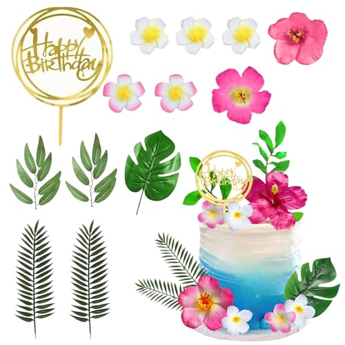 Toyhood 13 Stück Tropische Kuchenaufsätze, Palmblätter und Hibiskusblume, Sommer-Tropische Kuchendekoration, für Hawaii-Themen-Geburtstagsparty, Urlaubszubehör Toyhood 13 Stück Tropische Kuchenaufsätze, Palmblätter und Hibiskusblume, Sommer-Tropische Kuchendekoration, für Hawaii-Themen-Geburtstagsparty, Urlaubszubehör von Toyhood