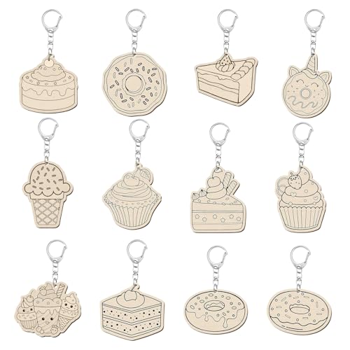 Toyhood 36 Stück Leere Hölzerne KeyChain, DIY Färbung Eiscreme Hölzerne Schlüsselanhänger, DIY Dessert Handwerk Kunst Schlüsselanhänger, Unfertige Naturholz Schlüsselanhänger, für Kinder Party Toyhood 36 Stück Leere Hölzerne KeyChain, DIY Färbung Eiscreme Hölzerne Schlüsselanhänger, DIY Dessert Handwerk Kunst Schlüsselanhänger, Unfertige Naturholz Schlüsselanhänger, für Kinder Party von Toyhood