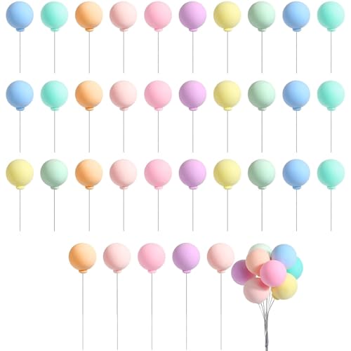 Toyhood 40Stück Mini Kugeln Kuchen Topper, Bunte Ballon Regenbogen Kuchen Kugeln Cupcake Topper, Runde Ballon Geburtstag Party Dekorationen, für Hochzeit Jahrestag Geburtstag Baby Dusche Party Toyhood 40Stück Mini Kugeln Kuchen Topper, Bunte Ballon Regenbogen Kuchen Kugeln Cupcake Topper, Runde Ballon Geburtstag Party Dekorationen, für Hochzeit Jahrestag Geburtstag Baby Dusche Party von Toyhood