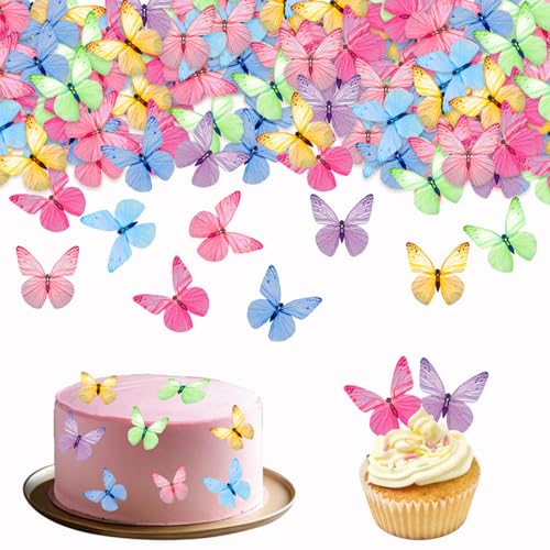 Toyhood 72 Stück 3D Essbare Bunte Schmetterling Cupcake Toppers, Papier Schmetterling Schöne Realistische Tortendekoration, für Geburtstag Hochzeit Baby Dusche Party Dekor Toyhood 72 Stück 3D Essbare Bunte Schmetterling Cupcake Toppers, Papier Schmetterling Schöne Realistische Tortendekoration, für Geburtstag Hochzeit Baby Dusche Party Dekor von Toyhood