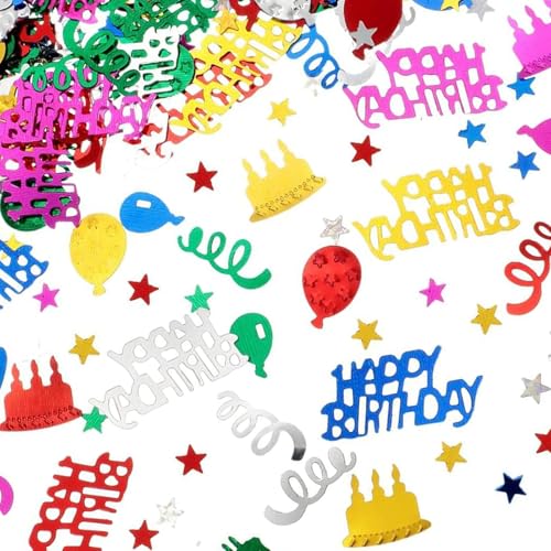 Toyhood Bunte Happy Birthday Konfetti, Kuchen Ballons Stern Geburtstag Konfetti, Glitter Konfetti Tisch Konfetti, für Kinder Erwachsene Geburtstag Party Baby Shower Toyhood Bunte Happy Birthday Konfetti, Kuchen Ballons Stern Geburtstag Konfetti, Glitter Konfetti Tisch Konfetti, für Kinder Erwachsene Geburtstag Party Baby Shower von Toyhood