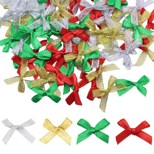 Toyhood Bunte Mini-Weihnachtsschleifen, Weihnachtsschleifen, Geschenkschleifen, Weihnachtsschleifen, für Weihnachtsbaumdekoration, Girlande, Dekoration, Geschenkverpackung, Basteln, 100 Stück Toyhood Bunte Mini-Weihnachtsschleifen, Weihnachtsschleifen, Geschenkschleifen, Weihnachtsschleifen, für Weihnachtsbaumdekoration, Girlande, Dekoration, Geschenkverpackung, Basteln, 100 Stück von Toyhood