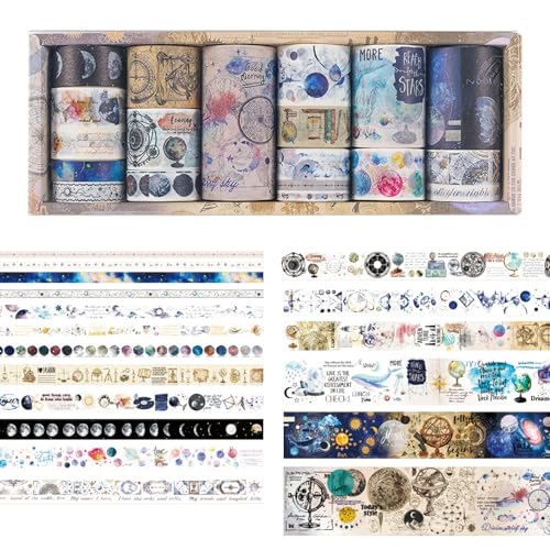 Toyhood Washi Tape, 18 Rollen Washi Klebeband Set Blume Dekorative Masking Tape Scrapbooking Tape für DIY Kunsthandwerk Geschenkverpackungen Scrapbooking Bullet Journal (Style-B) von Toyhood